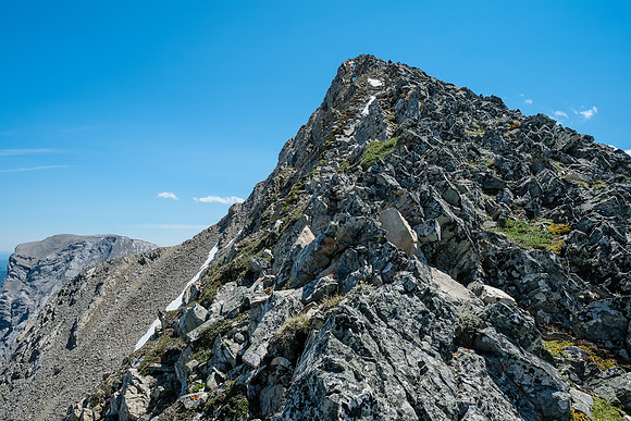 Ascending the west ridge of Gibraltar Mountain.