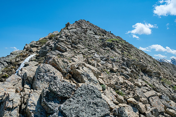 Ascending the west ridge of Gibraltar Mountain.