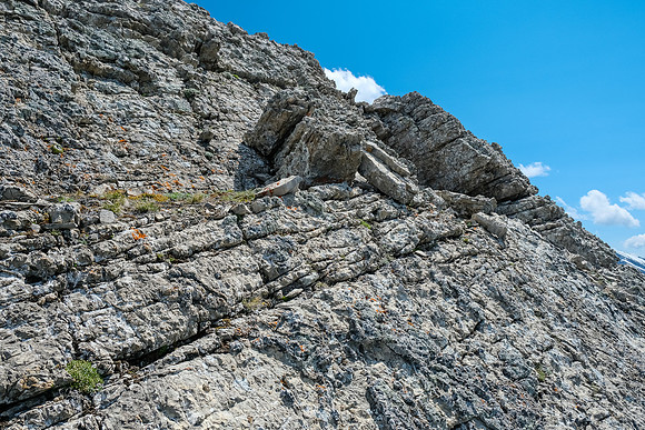 Ascending the west ridge of Gibraltar Mountain.