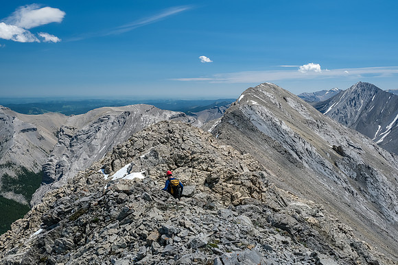 View to the true (highest) summit from the false summit which is labelled incorrectly on topo maps.