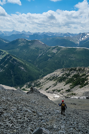 Descending the south gully to Cliff Creek.
