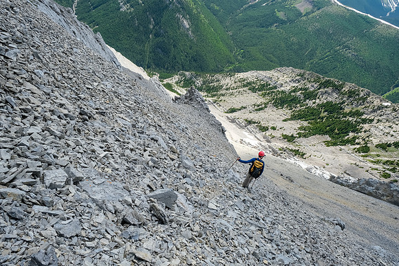 Descending the south gully to Cliff Creek.