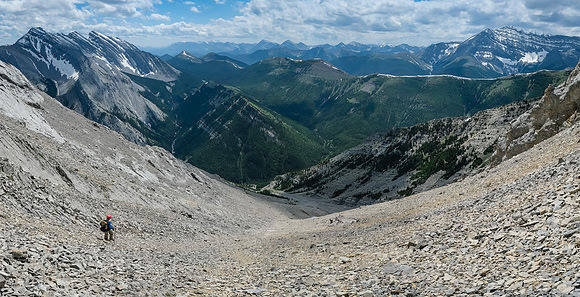 Descending the south gully to Cliff Creek.