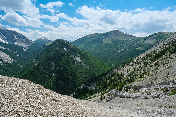 Descending the south gully to Cliff Creek.