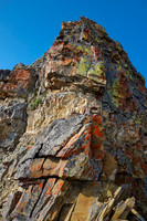 More colorful rock - steep scrambling.