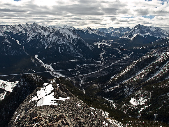 Another glimpse of the tricky descent ridge.