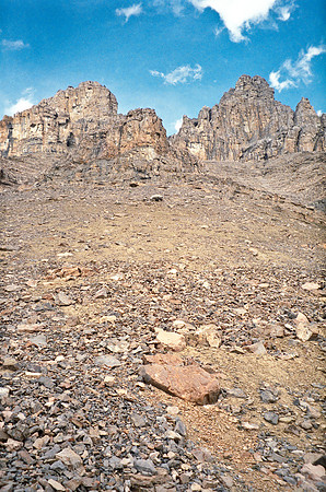 Looking up the gully as we approach the more difficult terrain.