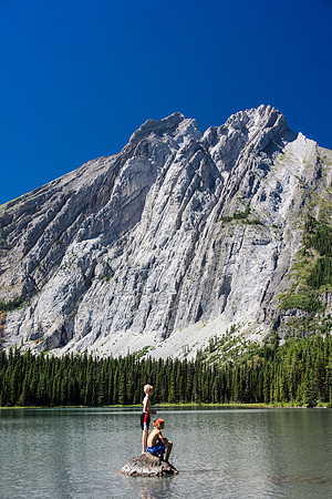 Swimming in Lower Elk Lake on a hot day.
