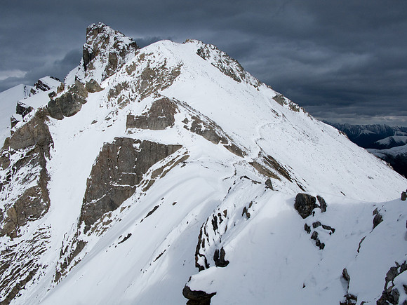 Looking back at the summit.