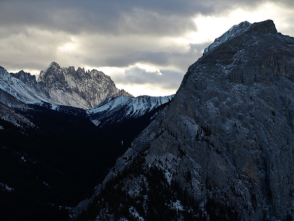 Mount Wintour and Mount Elpoca in the softer morning light.