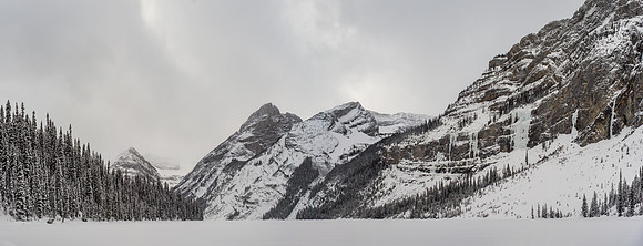At the Upper Lake. From L to R, Mount McCuaig, Mount Nivelle and lower Fox.