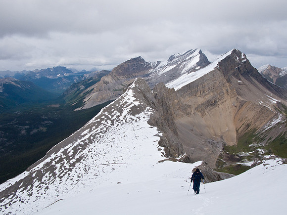 Rod comes up behind me with Windy Ridge in the background.