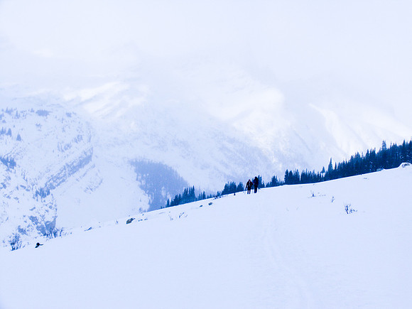 Returning down the Bow Canyon.