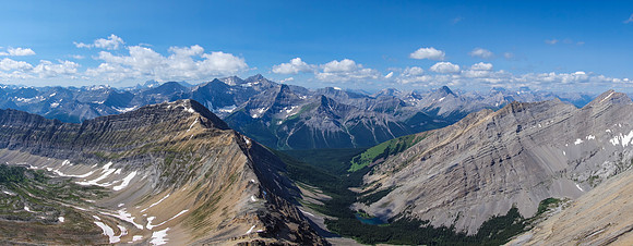 Another view of the pristine Kent Creek Valley - this time right from the summit and even including James Walker Tarn at lower right.