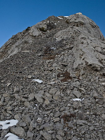 Looking back up the crux.