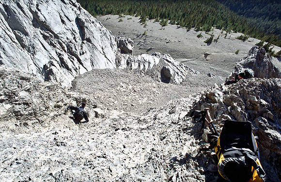 Descending the west route.