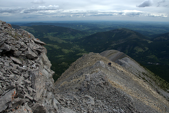 Looking back down the ascent ridge.