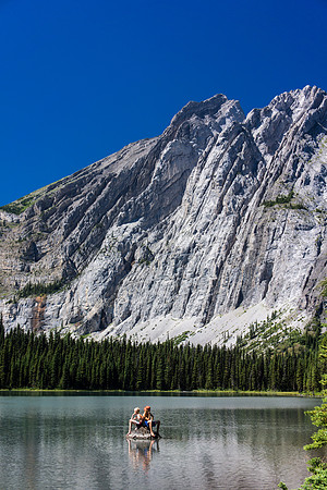 Swimming in Lower Elk Lake on a hot day.