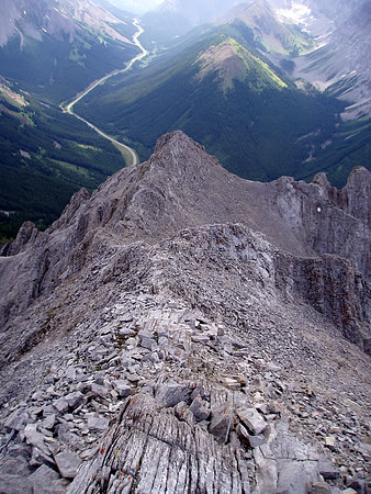 Back down the ridge.