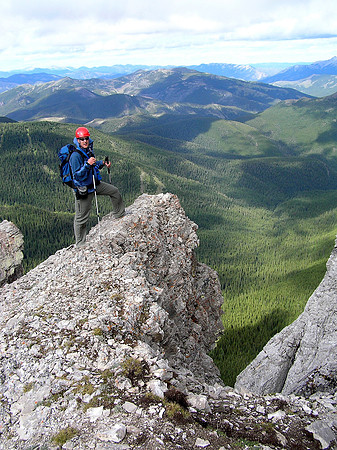 Posing on an outlier on descent.