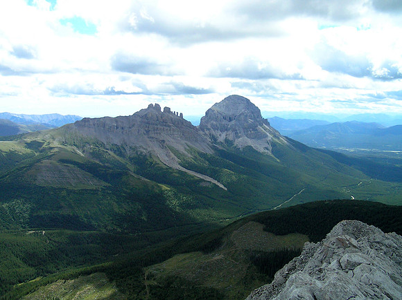 Seven Sisters and Crowsnest Mountain.