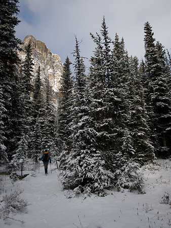 Wietse nears Tower Lake. Lots of snow already!