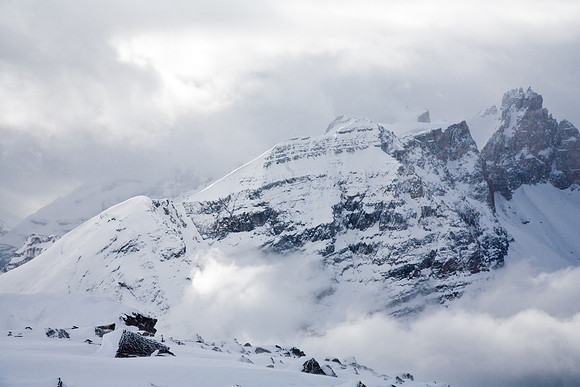 Cathedral Crags look very dramatic from the summit of Paget Peak.