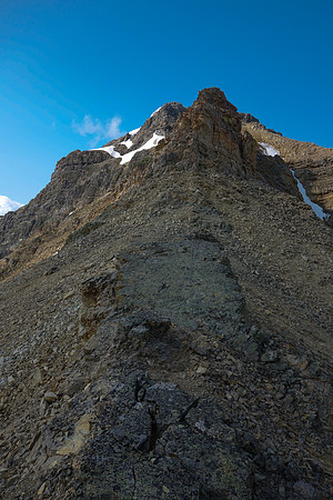 Looking back at the ridge from near the col.
