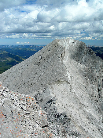 Heading up to the first minor ridge summit from Ward - after the tricky slab crux.