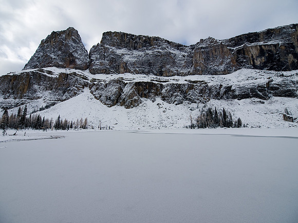 Tower Lake and the cliffs below the summit of Castle and Eisenhower Tower.