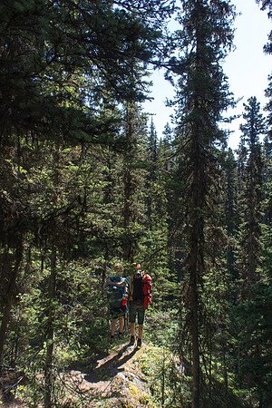Descending the trail towards the lower valley.