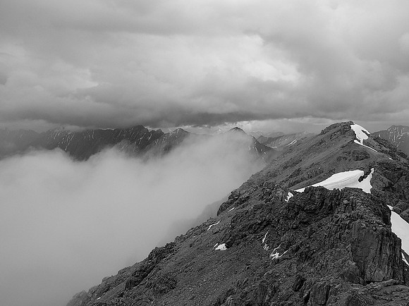Looking back at the false summit.