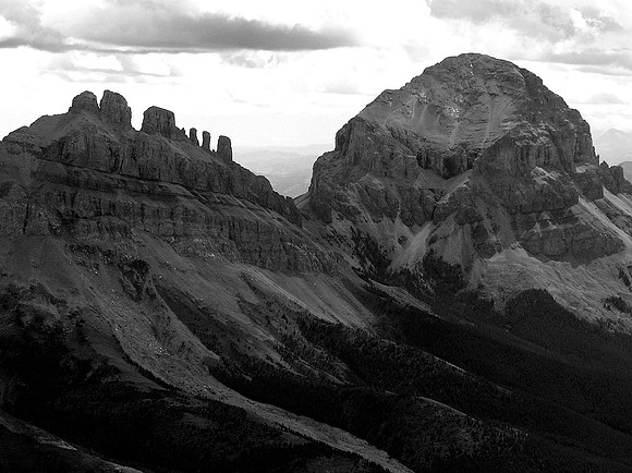 Seven Sisters and Crowsnest Mountain.