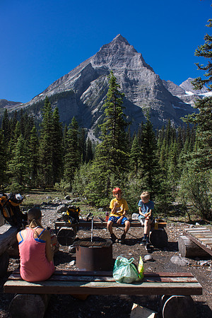 Lunch at the Upper Elk Lake Campground.