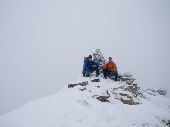 Wietse and Vern on the summit of Castle Mountain. Great views eh?!
