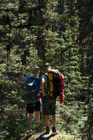 Descending the trail towards the lower valley.