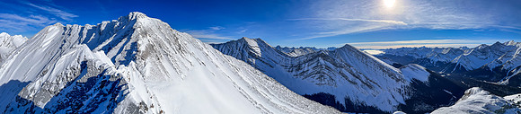 Headwall Peak at left with Inflexible and Kent Ridge North to the right.