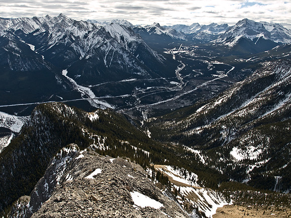 Looking down part of the crux.