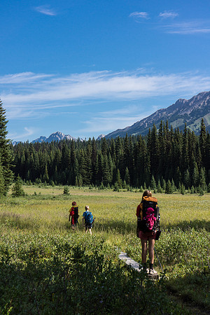 Hiking back up to Elk Pass.