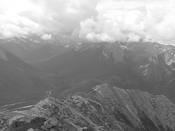 Looking back down the south ridge.