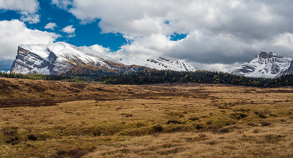 Great views ahead to Cascade Rock and Mount Cautley on the left, Ely's Dome and Wonder Peak at center and The Towers at right.