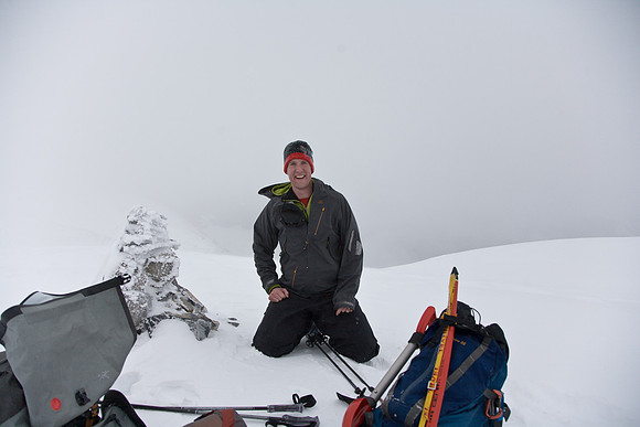 Vern at the summit of Paget Peak. In a whiteout! ;-)
