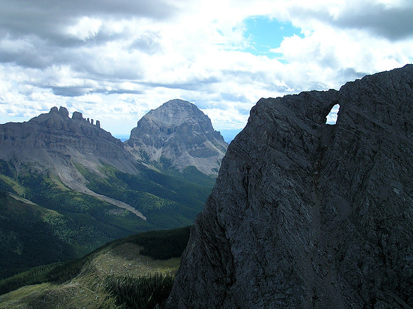 Views past Window Mountain to Crowsnest Mountain.