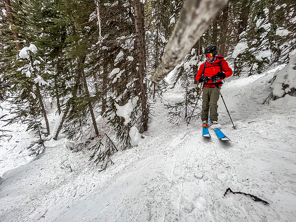 Survival skiing back to hwy 93.
