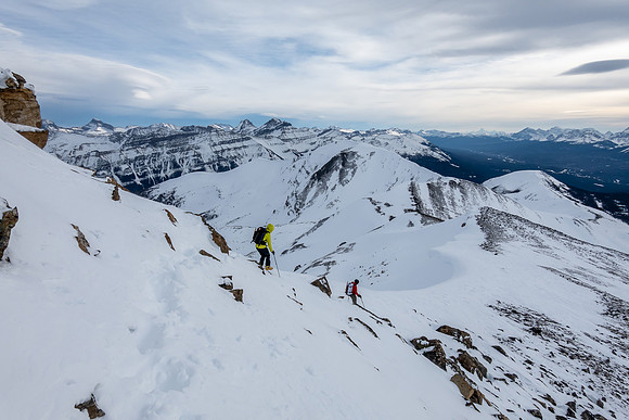 Descending off the bottom of the crux.