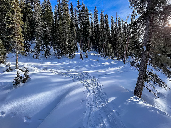 Exiting via the Snowdrift Trail.