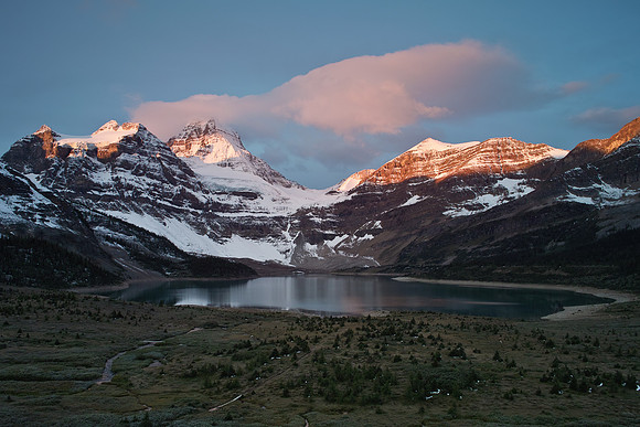 Early morning light on Mount Assinboine. I had to get up before anyone else but it was worth it!
