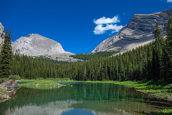 The tarn area is worth hiking to on its own.Looking back at James Walker (left) and Inflexible (right) from the tarn.